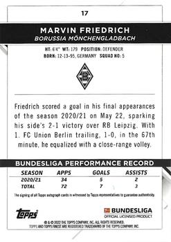 2021-22 Finest Bundesliga #17 Marvin Friedrich Back