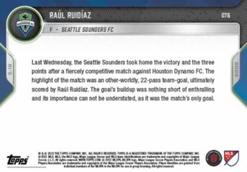 2022 Topps Now MLS - Black #076 Raul Ruidiaz Back