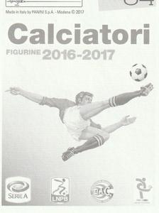 2016-17 Panini Calciatori Stickers #84 Nicolò Barella / Davide Arras Back