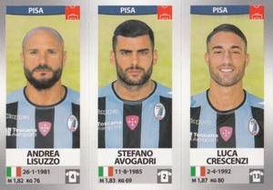 2016-17 Panini Calciatori Stickers #681 Andrea Lisuzzo / Stefano Avogadri / Luca Crescenzi Front