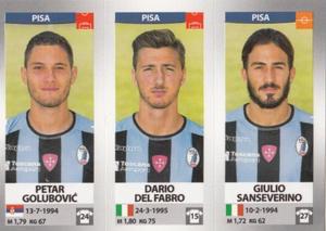 2016-17 Panini Calciatori Stickers #682 Petar Golubović / Dario Del Fabro / Giulio Sanseverino Front
