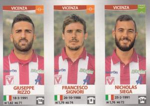 2016-17 Panini Calciatori Stickers #736 Giuseppe Rizzo / Francesco Signori / Nicholas Siega Front
