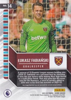 2021-22 Score Premier League - All Hands Team #14 Lukasz Fabianski Back