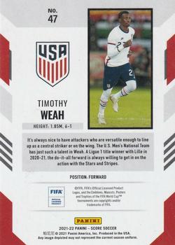 2021-22 Score FIFA #47 Timothy Weah Back