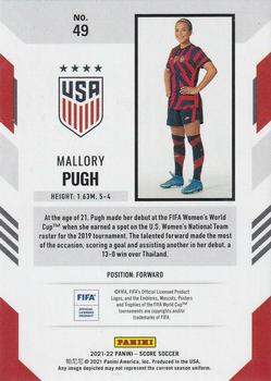 2021-22 Score FIFA #49 Mallory Pugh Back