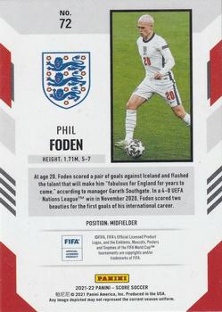 2021-22 Score FIFA #72 Phil Foden Back