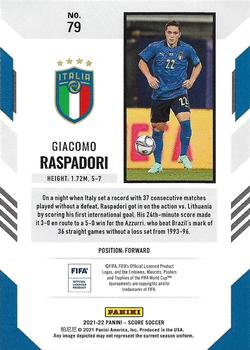 2021-22 Score FIFA #79 Giacomo Raspadori Back