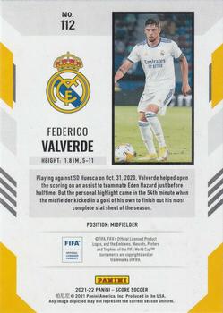 2021-22 Score FIFA #112 Federico Valverde Back