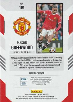 2021-22 Score FIFA #119 Mason Greenwood Back