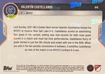 2022 Topps Now MLS - Gold #045 Valentin Castellanos Back