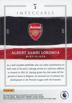 2021-22 Panini Impeccable Premier League #2 Albert Sambi Lokonga Back
