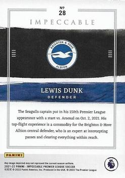 2021-22 Panini Impeccable Premier League #28 Lewis Dunk Back