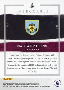 2021-22 Panini Impeccable Premier League #39 Nathan Collins Back