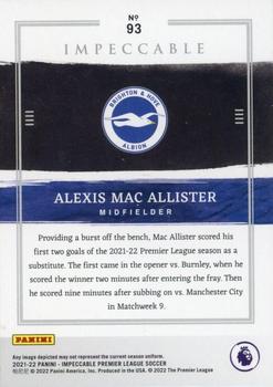 2021-22 Panini Impeccable Premier League #93 Alexis Mac Allister Back
