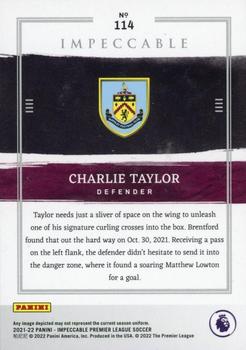 2021-22 Panini Impeccable Premier League #114 Charlie Taylor Back