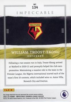 2021-22 Panini Impeccable Premier League #134 William Troost-Ekong Back
