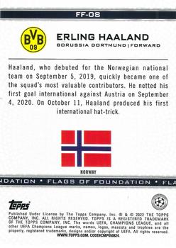 2021-22 Topps UEFA Champions League - Flags of Foundation #FF-08 Erling Haaland Back