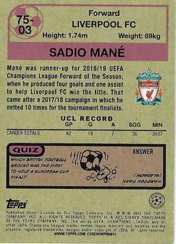 2021-22 Topps UEFA Champions League - 1975-76 Retro #75-03 Sadio Mané Back