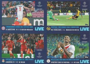 2021-22 Topps UEFA Champions League Sticker Collection - Live Pack 1 #L1-L4 Robert Lewandowski / Siebatcheu / Jordan Henderson / Sebastien Haller Front