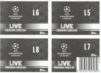2021-22 Topps UEFA Champions League Sticker Collection - Live Pack 1 #L5-L8 Lionel Messi / Donyell Malen / Darwin Nunez / Cristiano Ronaldo Back