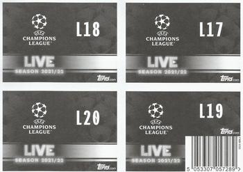 2021-22 Topps UEFA Champions League Sticker Collection - Live Pack 1 #L17-L20 Chelsea FC / RB Leipzig / Junior Messias / Pedro Gonçalves Back