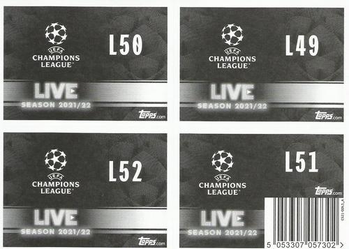 2021-22 Topps UEFA Champions League Sticker Collection - Live Pack 3 #L49-L52 Bernardo Silva / Raheem Sterling / Kylian Mbappé / Chikwubuike Adamu Back