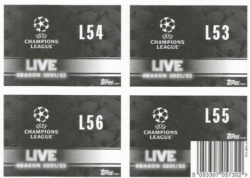 2021-22 Topps UEFA Champions League Sticker Collection - Live Pack 3 #L53-L56 Christian Pulisic / Dušan Vlahović / Anthony Elanga / Sebastien Haller Back