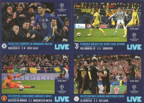 2021-22 Topps UEFA Champions League Sticker Collection - Live Pack 3 #L53-L56 Christian Pulisic / Dušan Vlahović / Anthony Elanga / Sebastien Haller Front