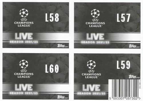 2021-22 Topps UEFA Champions League Sticker Collection - Live Pack 3 #L57-L60 Robert Lewandowski / FC Bayern Munchen / Lautaro Martinez / Karim Benzema Back