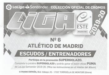 2019-20 Panini LaLiga Santander Este Stickers - Escudos / Entrenadores #6 Diego Pablo Simeone Back