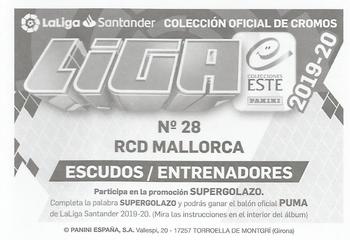 2019-20 Panini LaLiga Santander Este Stickers - Escudos / Entrenadores #28 Vicente Moreno Back