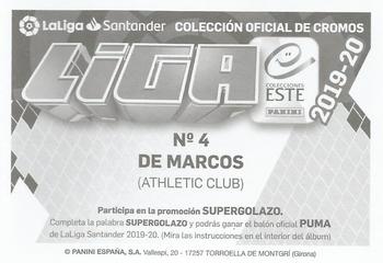 2019-20 Panini LaLiga Santander Este Stickers - Athletic Club #4 De Marcos Back