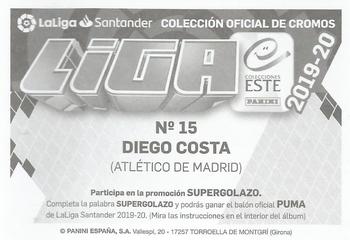 2019-20 Panini LaLiga Santander Este Stickers - Atletico de Madrid #15 Diego Costa Back