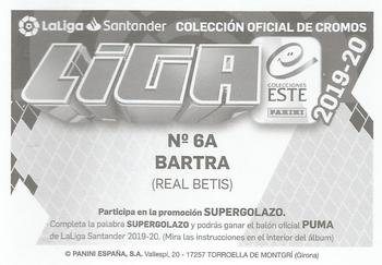 2019-20 Panini LaLiga Santander Este Stickers - Real Betis #6A Bartra Back