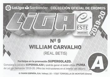 2019-20 Panini LaLiga Santander Este Stickers - Real Betis #9 William Carvalho Back