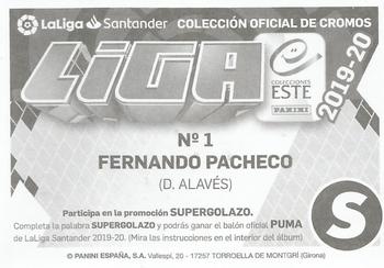 2019-20 Panini LaLiga Santander Este Stickers - D. Alaves #1 Fernando Pacheco Back