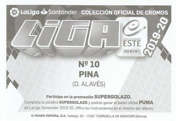 2019-20 Panini LaLiga Santander Este Stickers - D. Alaves #10 Tomas Pina Back