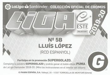 2019-20 Panini LaLiga Santander Este Stickers - RCD Espanyol #5B Lluis Lopez Back