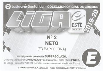2019-20 Panini LaLiga Santander Este Stickers - FC Barcelona #2 Neto Back