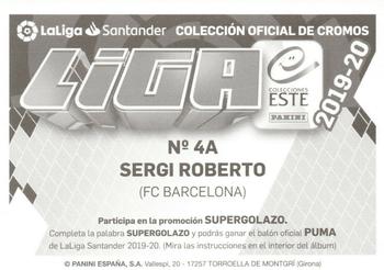 2019-20 Panini LaLiga Santander Este Stickers - FC Barcelona #4A Sergi Roberto Back