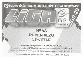 2019-20 Panini LaLiga Santander Este Stickers - Levante UD #4A Ruben Vezo Back
