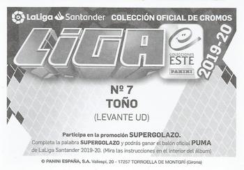 2019-20 Panini LaLiga Santander Este Stickers - Levante UD #7 Toño Back