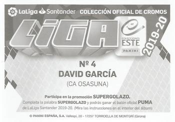 2019-20 Panini LaLiga Santander Este Stickers - CA Osasuna #4 David Garcia Back
