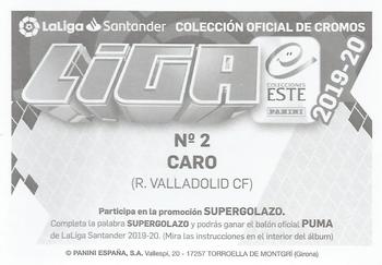 2019-20 Panini LaLiga Santander Este Stickers - R. Valladolid CF #2 Antonio Caro Back