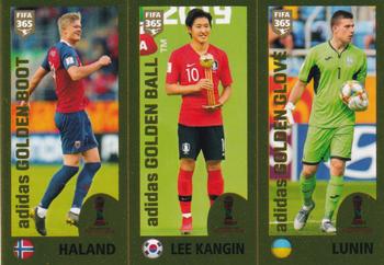 2020 Panini FIFA 365 Pink - 442 Sticker Version #421 Haland / Lee Kangin / Lunin Front