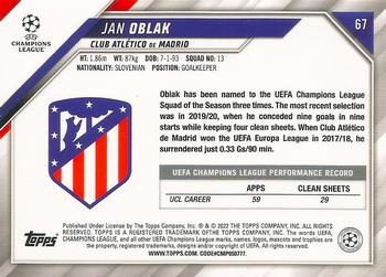 2021-22 Topps UEFA Champions League - Starball Foil #67 Jan Oblak Back