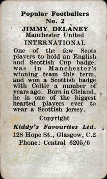 1948 Kiddys Favourites Popular Footballers #2 Jimmy Delaney Back