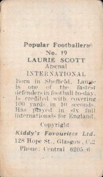 1948 Kiddys Favourites Popular Footballers #19 Laurie Scott Back