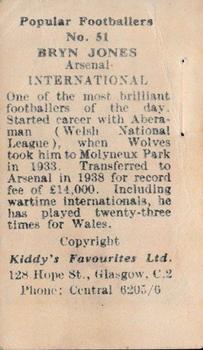 1948 Kiddys Favourites Popular Footballers #51 Bryn Jones Back