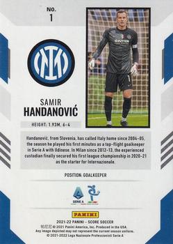 2021-22 Score Serie A #1 Samir Handanovic Back